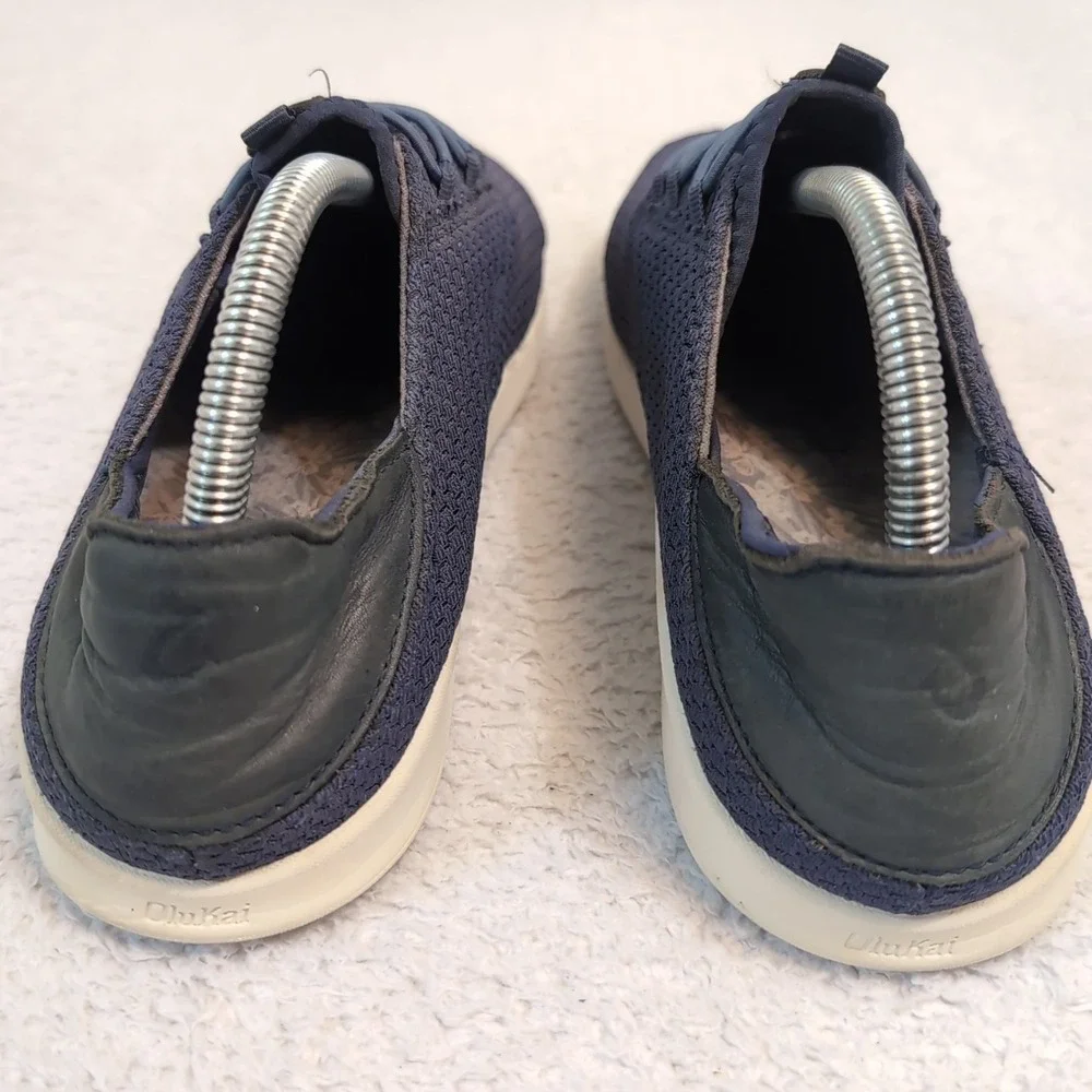 Olukai Alapa Li‎ Dede Shoes Mens Size 9 Slip On Sneakers Navy Blue No Tie Laces
